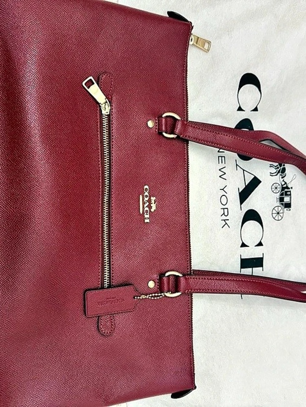 Coach Saffiano Leather City Tote Red